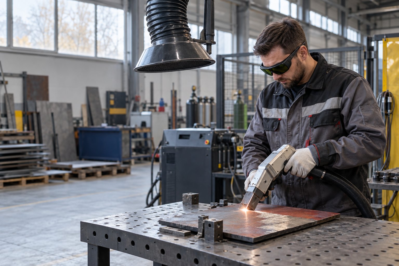 Лазерная обработка окрашенного металла · иллюстрация